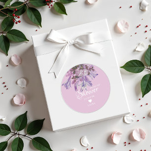 Floral Bridal Shower  Classic Round Sticker