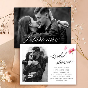 Floral Bridal Shower Custom Photo Invitation