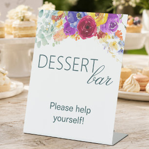 Floral Bridal Shower Dessert Bar  Pedestal Sign