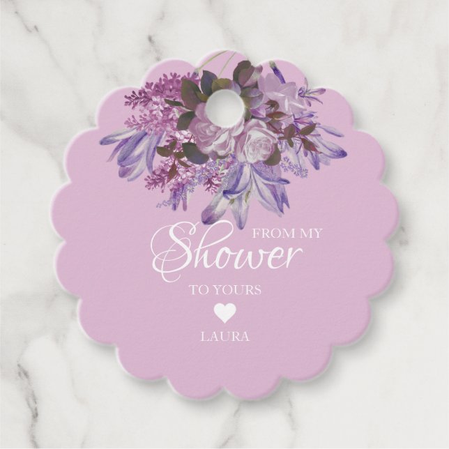 Floral Bridal Shower  Favour Tags (Front)