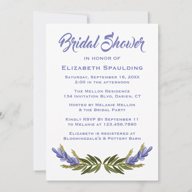 Floral Bridal Shower Gold & White Leaves & Flower Invitation (Front)