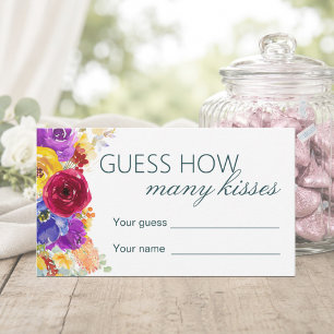 Floral Bridal Shower Guess How Many Kisses Enclosure Card