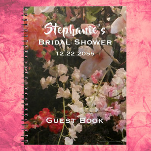 Floral Bridal Shower Guest Book, Many Flowers Notebook