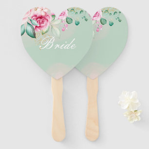 Floral bridal shower hand fan