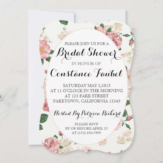 Floral Bridal Shower Inviation Invitation (Front)