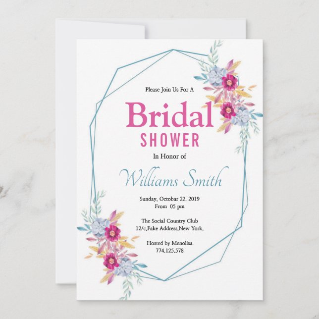 Floral Bridal Shower Invitation (Front)