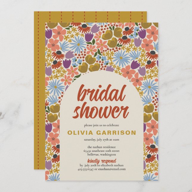 Floral Bridal Shower Invitation (Front/Back)