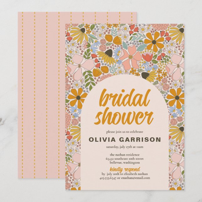 Floral Bridal Shower Invitation (Front/Back)