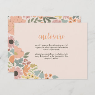 Floral Bridal Shower Invitation Insert