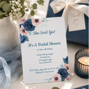 Floral bridal shower invitation,modern,boho. invitation