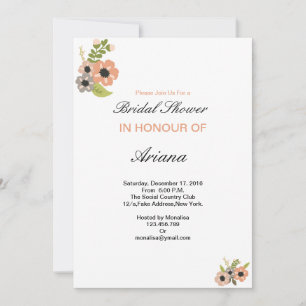 Floral bridal shower invitation template