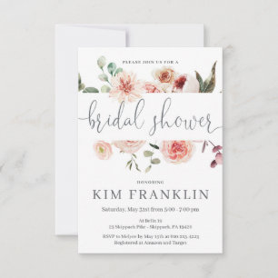 Floral Bridal Shower Invitation, wedding shower, Announcement