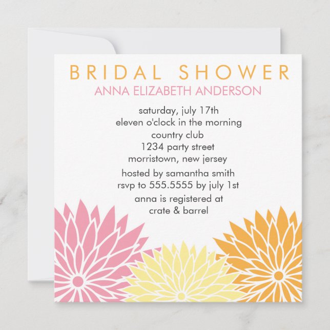 Floral Bridal Shower Invitations (Front)