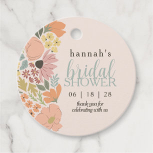 Floral Bridal Shower or Wedding Favour Tags