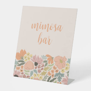 Floral Bridal Shower or Wedding Pedestal Sign