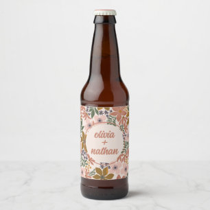 Floral Bridal Shower or Wedding Personalised Beer Bottle Label