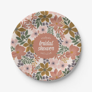 Floral Bridal Shower or Wedding Personalized Paper Plate