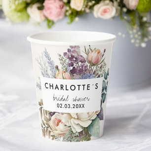 Floral Bridal Shower Paper Cups