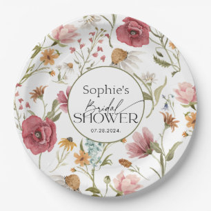 Floral Bridal Shower Paper Plate
