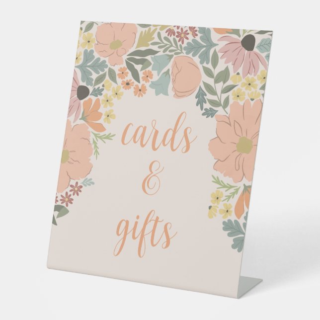 Floral Bridal Shower Pedestal Sign (Front)