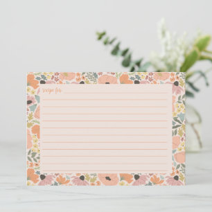 Floral Bridal Shower Recipe Card