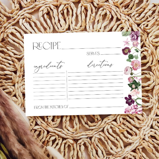 Floral Bridal Shower Recipe Card (Creator Uploaded)