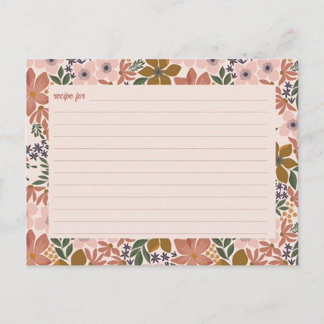 Floral Bridal Shower Recipe Card (Front)