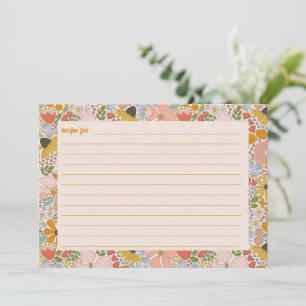 Floral Bridal Shower Recipe Card