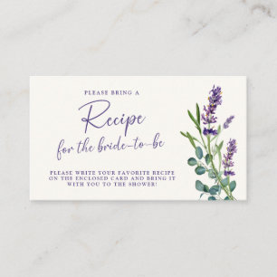 Floral Bridal Shower Recipe Request Enclosure Card