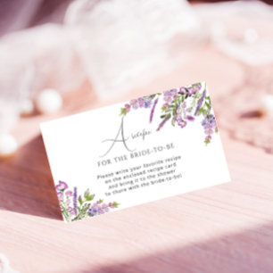 Floral Bridal Shower Recipe Request Enclosure Card
