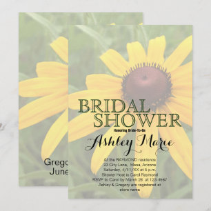 Floral Bridal Shower   Single Rudbeckia Photograph Invitation