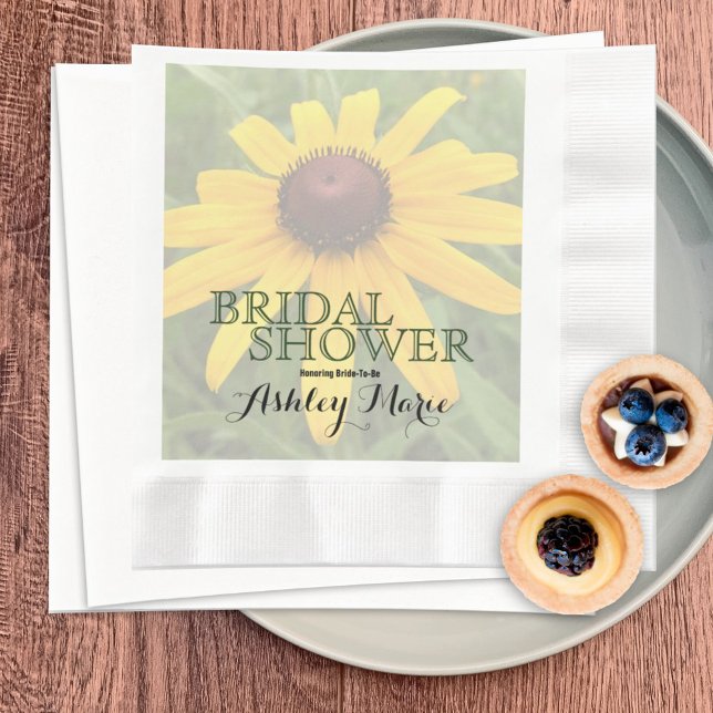 Floral Bridal Shower Solo Rudbeckia Photog Custom Napkin (Creator Uploaded)