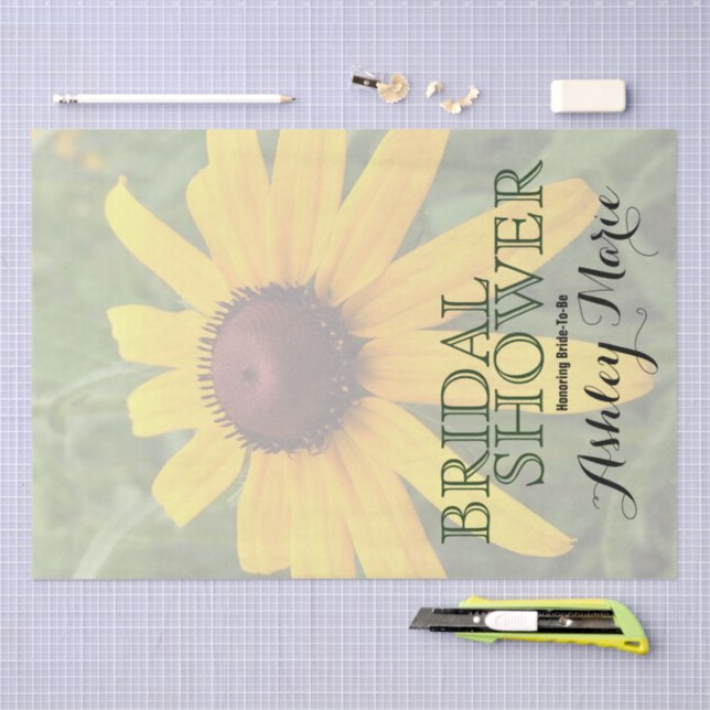 Floral Bridal Shower | Solo Rudbeckia Photograph Tissue Paper (Craft)