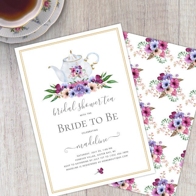 Floral Bridal Shower Tea  Invitation (Creator Uploaded)