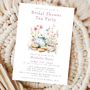 Floral Bridal Shower Tea Party Invitation