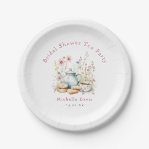 Floral Bridal Shower Tea Party Paper Plate