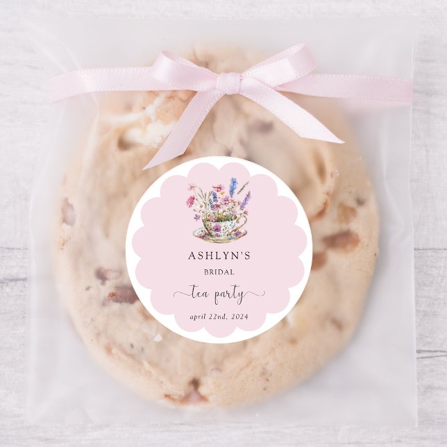 Floral Bridal Shower Tea Party Stickers (Creator Uploaded)