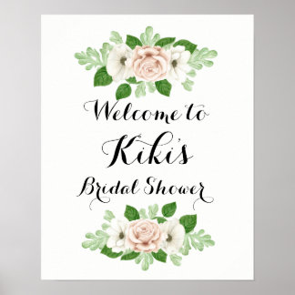 Floral bridal shower welcome sign