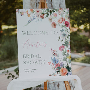 Floral Bridal Shower Welcome Sign Wildflower