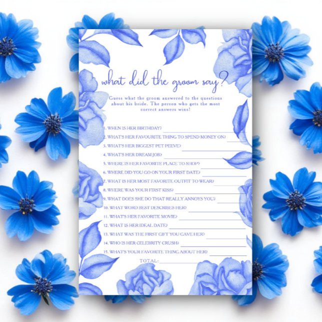 Floral Bridal shower What did the groom say  (Creator Uploaded)