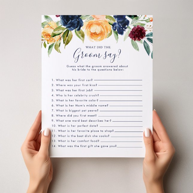 Floral Bridal Shower What did the Groom Say (Creator Uploaded)