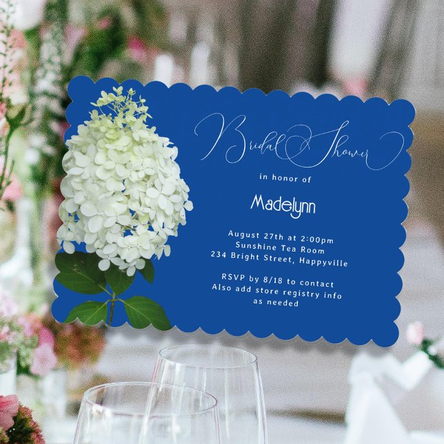 Floral Bridal Shower White Hydrangea Invitation (Creator Uploaded)