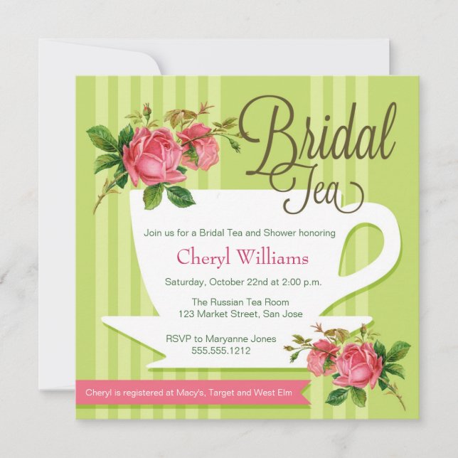 Floral Bridal Tea Invitation (Front)