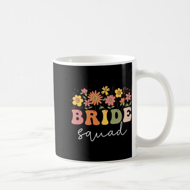 Floral Bride Squad Wildflower Wedding Bachelorette Coffee Mug (Right)