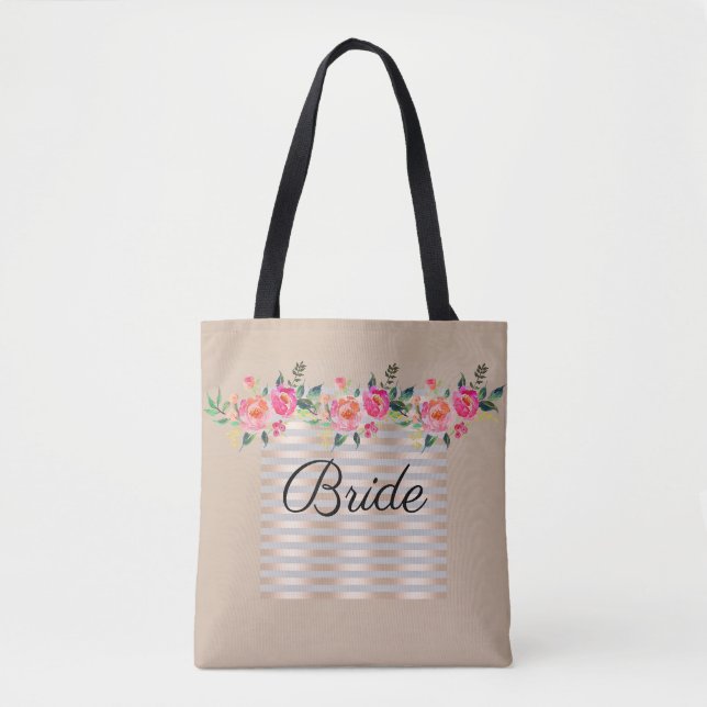 Floral Bride's tote bag (Front)