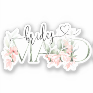 Floral Bridesmaid Sticker, Bachelorette Party Gift