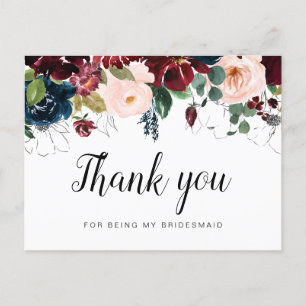Floral Bridesmaid Thank you card