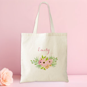 Floral Bridesmaid Wedding Favour Tote Bag