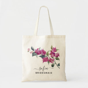 Floral Bridesmaid Wedding Tote Bag Pink Flowers