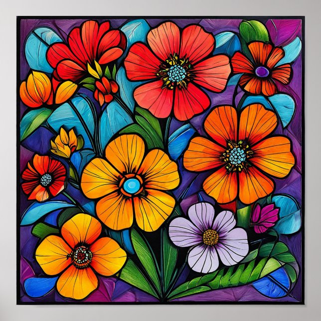 Floral Bright Botanical Home Décor 🌸🎨 Poster (Front)